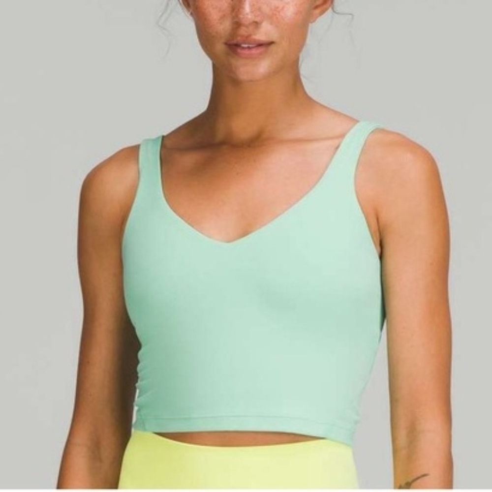 Lululemon Align Tank Cropped Nulu Size 14 Mint Moment EUC